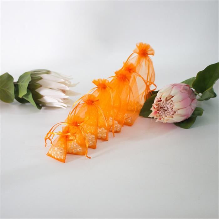 50 Pièces Pochette Cadeau Dorée Organza 7x9cm - Sachets Tulle Bijoux Bonbons Dragées Mariage Avec Cordon, Sacs Cadeaux Transparents