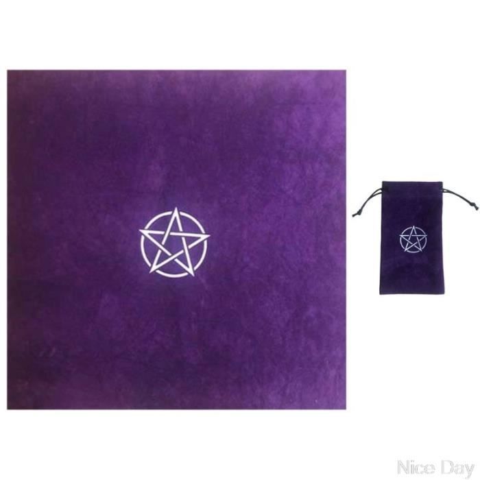 BLESSUME Nappe de Tarot avec Sac Nappe d'autel Wicca carrée en Velours, Taille Unique (Bleu