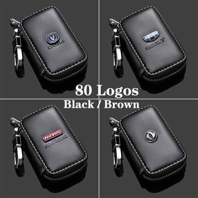 COQUE DE CLE,For Geely-Black--Housse de clé de voiture en cuir, étui à  fermeture éclair avec Logo pour Isuzu SEAT Changan Geely Land - Cdiscount  Auto