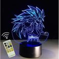 Cadeau pour les enfants 3D dragon ball shape lumière de nuit télécommande 7 couleurs changer lampe de table acrylique DH3482-1
