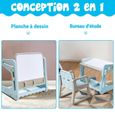 COSTWAY Table et Chaise pour Enfant 2 en 1 : Chevalet à Dessin, Tableau Magnétique Inclinable et Réglable en Hauteur en HDPE Bleu-1