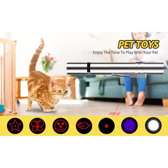 Pointeur laser, pointeur laser pour chat, pointeur de lumière LED rouge,  jouets pour chat pour chats d'intérieur, parc à projection laser longue  portée 3 modes, pointeur de chargement USB