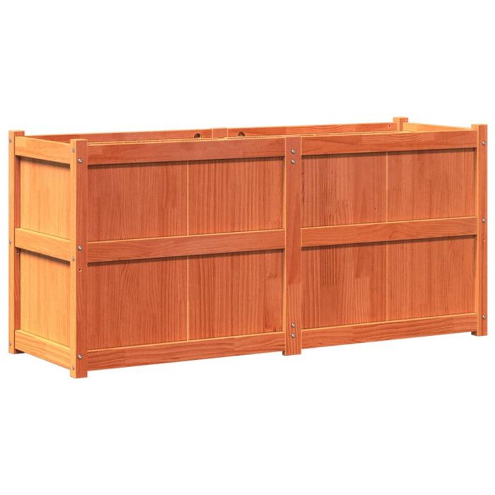 Jardinière En Bois De Pin Massif - 180 X 50 X 50 Cm - Pour Balcon, Terrasse Ou Jardin - Style Naturel Et Rustique