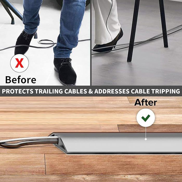 Cache Cable Sol, Petit Canal de câble Flexible, 3,0M x 4cm Goulotte ...
