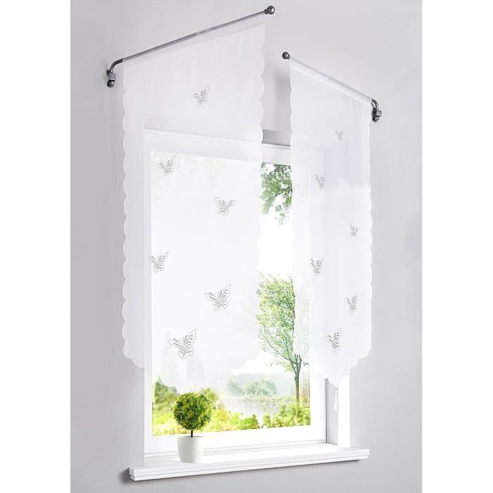 Rideau Brise-bise Floral Beige - Largeur 60 Pouces, Polyester, Occasion Bon état