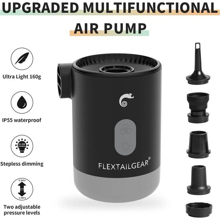 Mini Pompe à Air Origem 5.2 KPa – Gonflage/dégonflage Rechargeable Avec Lampe Camping 600 Lm