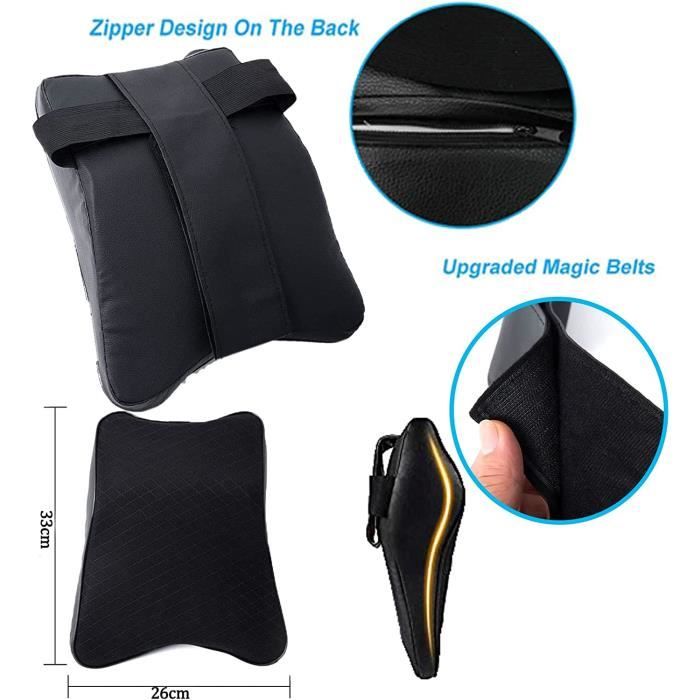Appuie-Tête Voiture Mousse Mémoire - Oreiller Cervical Ergonomique - Noir Respirant