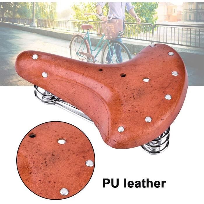 Selle vélo confortable marron/miel look vintage pour votre vélo sur mes- velos-hollandais.com