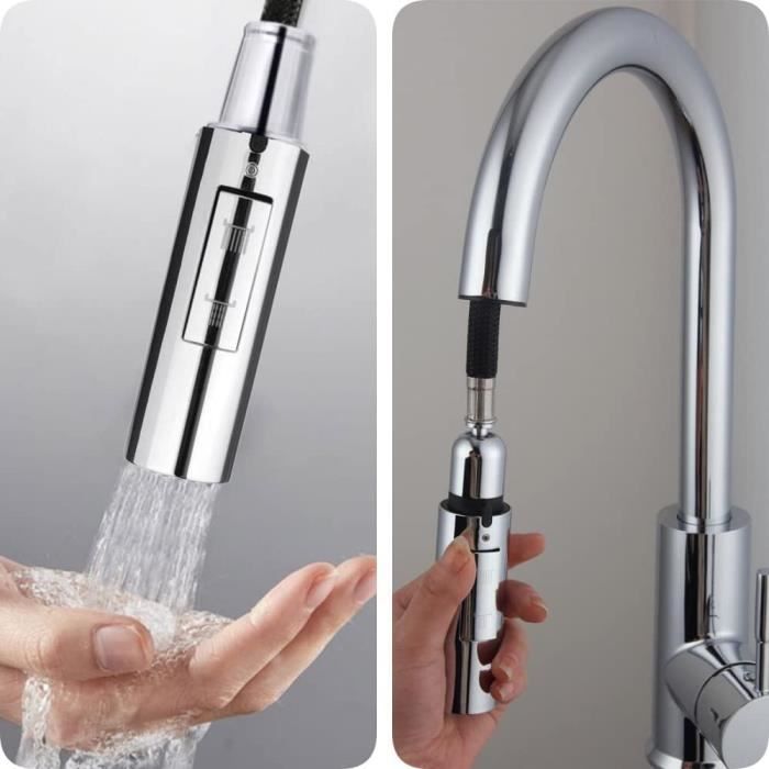 Acheter Tête de pulvérisation extractible, remplacement du mitigeur de cuisine, robinet d'eau, réglage de la douche Acheter Tête de pulvérisation extractible, remplacement du mitigeur de cuisine, robinet d'eau, réglage de la douche