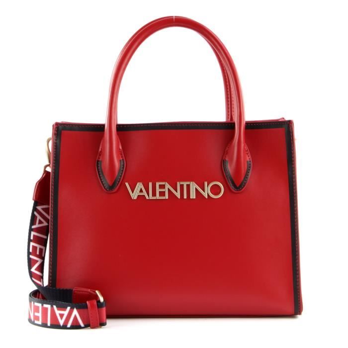 VALENTINO BAGS Mayor Tote Rosso Nero 100608 Achat Vente