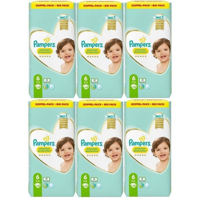 Pampers Premium Protection Taille 6 Extra Large 13+kg 276 Couches