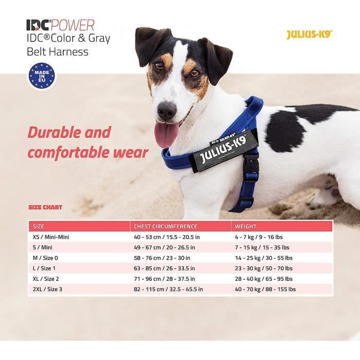 Julius K9 Harnais a sangles IDC Color Gray Taille 0 Neon Gris275 Cdiscount