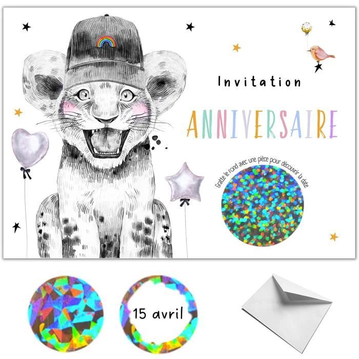 Cartes D'invitation Anniversaire Thème Jeu Vidéo - Pack De 12 Cartes + Enveloppes + Autocollants - En Français