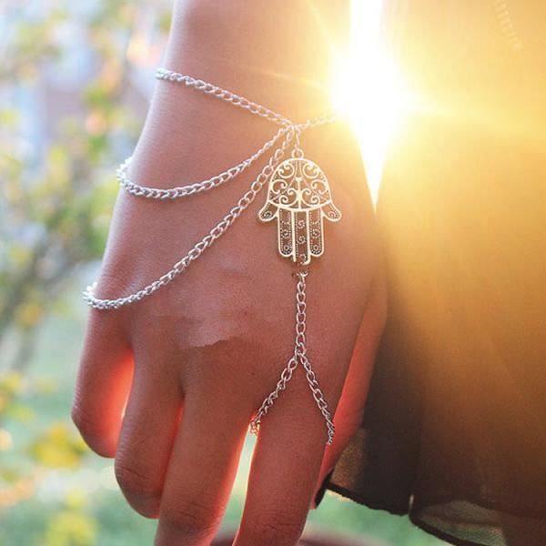 Bracelet bague 2025 chaine