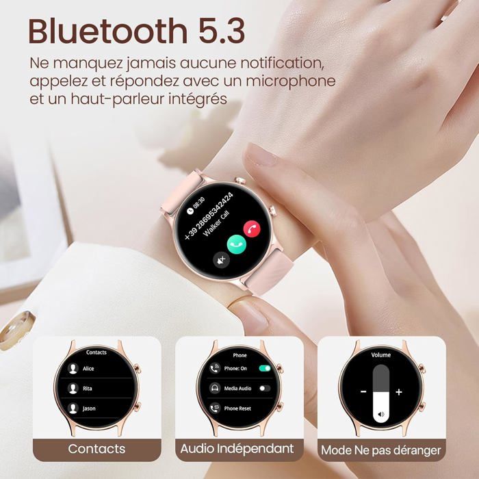 Montre Connectée Unisexe - Appels Bluetooth, Cardio, Oxymètre, 100 Modes Sport, étanche IP68, Compatible Android/iOS - 8