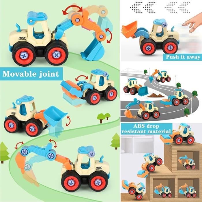 Yojoloin Véhicules de Construction Tracteur Jouet Enfant Bébé 3 4 5 Ans
