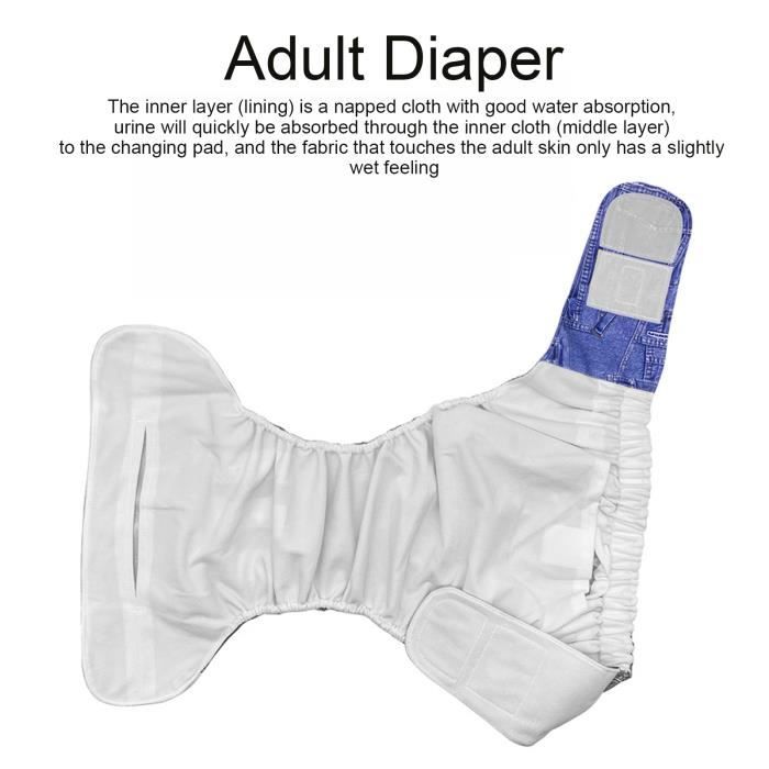 Couche lavable pour adultes, pantalon à couches réutilisables contre l' incontinence Poche d'ouverture réglable sans fuite pour les adultes âgés handicapés(Z7