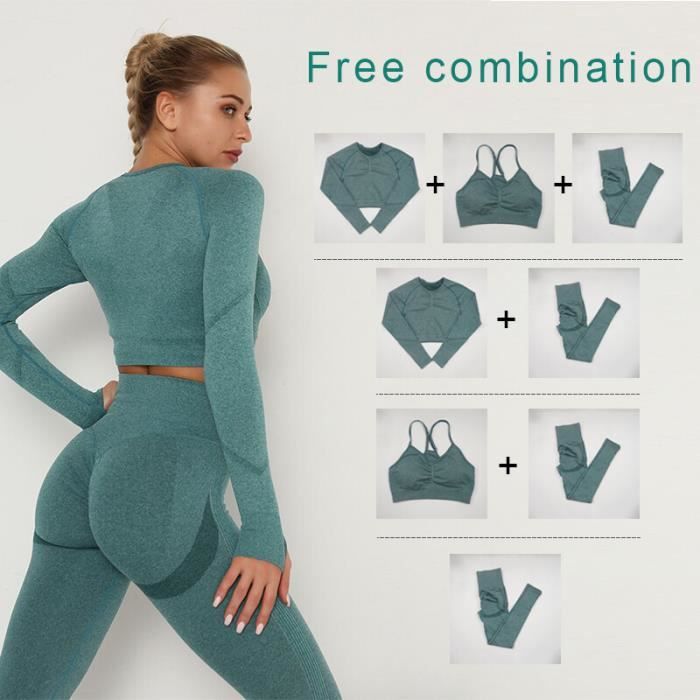 Ensemble De Yoga AIo 2 Pièces - Combinaison Serrée Avec Tissu Rembourré - Taille Unique - Neuf
