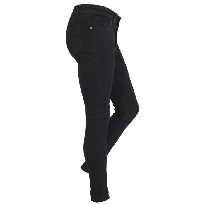 Jeans Denim Confort Stretch Femme A2Z Skinny Noir Taille elastiquee Jet noir Cdiscount Pret a Porter