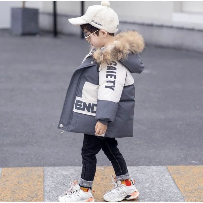 Sweat à Capuche Zippé Doublé Polaire Enfants - Manteau D'Hiver Chaud - Couleur Unie Avec Poche - 8