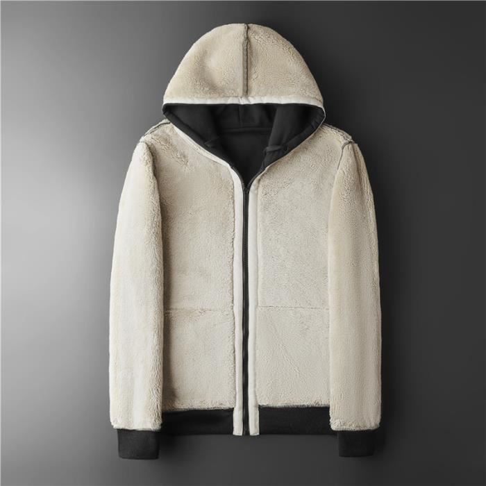Sweat a capuche pour homme sweat shirt epais col en V rembourre veste cardigan automne hiver Noir Cdiscount Pret a Porter