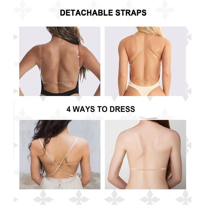 Body Gainant Dos Nu Et Décolleté Profond - Soutien-gorge Push-up Invisible Pour Robes Dos Nu