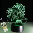 Cadeau pour les enfants 3D dragon ball shape lumière de nuit télécommande 7 couleurs changer lampe de table acrylique DH3482-3