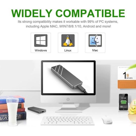 Mac USB3.1 Type-C Portable Disque Dur Externe pour PC Xbox One MacBook Desktop 1To,Noir Disque Dur Externe 1to Laptop 