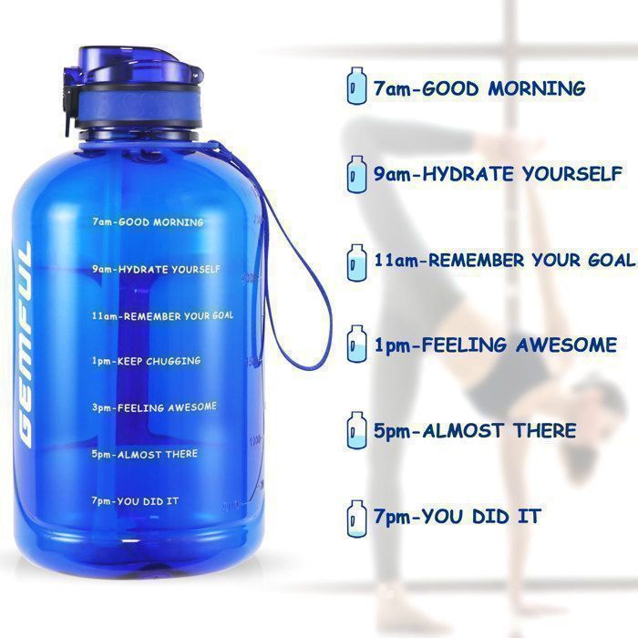 Sport Tritan Gourde 1L Avec Paille & Marqueur De Temps, Motivation Sport Tritan Gourde 1L Avec Paille & Marqueur De Temps, Motivation