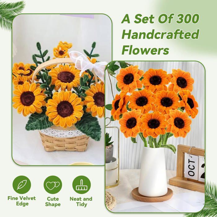 Yolzhxe Fil Chenille, 300 Pièces Cure Pipe Multicolores Avec