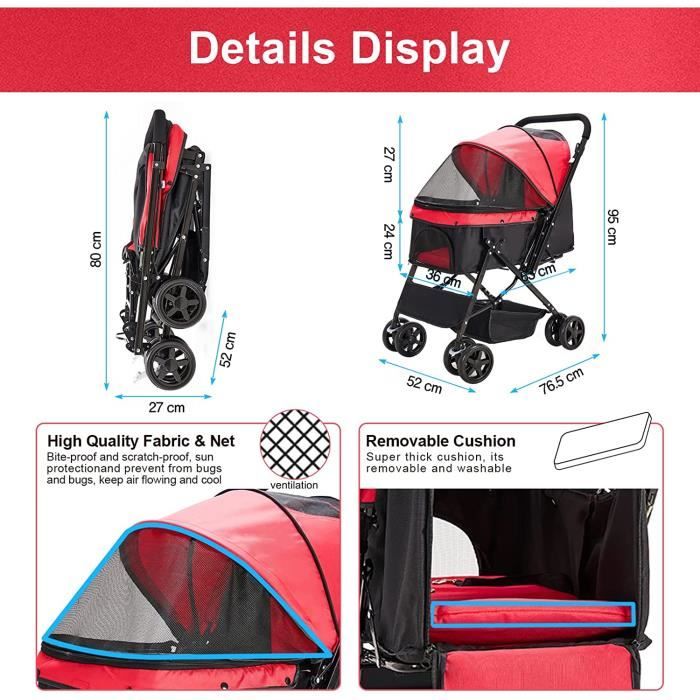 Poussette chien 20 kg discount