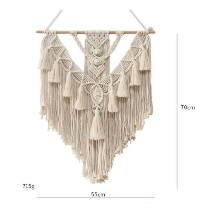 Tapisserie Murale Macramé Tissée - 3 Pieds X 66 Pouces - Style Bohème - Occasion