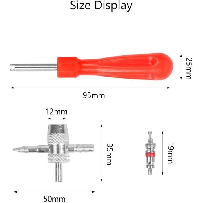 Kit D'outils De Réparation De Valve De Pneu 43 Pièces - Extracteur Noyau Double Tête, Tiges TR414, Pour Voiture, Moto, Vélo
