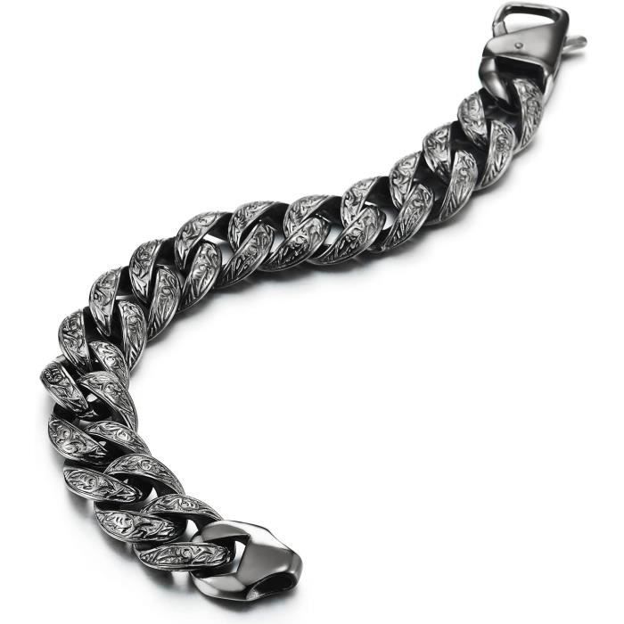 Gourmette Homme Vintage Prénom GILLES - Chaîne Curb Dorée - Acier Inoxydable