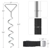 Kit D’ancrage SONGMICS Pour Trampoline – 4 Piquets Spirales, Sangles Réglables, Fixation Solide Et Anti-vent