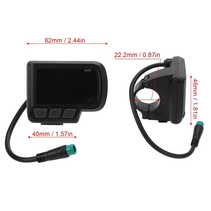 POENVFPO Écran LCD EN06, Compteur LCD pour Vélo électrique avec Interface étanche à 5 Broches, Compatible avec 24 V 36 V 48, pour Guidon de 22,2 Mm, Vélo électrique, Scooter POENVFPO Écran LCD EN06, Compteur LCD pour Vélo électrique avec Interface étanche à 5 Broches, Compatible avec 24 V 36 V 48, pour Guidon de 22,2 Mm, Vélo électrique, Scooter