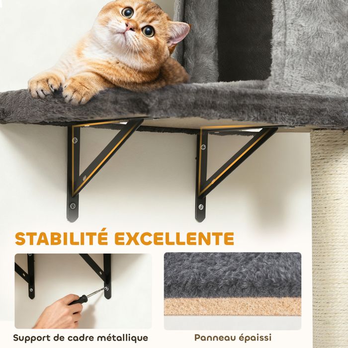 Étagères Murales Pour Chat VEVOR - Lot De 6 Plateformes, Hamac, Canapé, Arbre à Chats - Neuf
