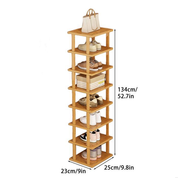Meuble A Chaussures Reglable En Hauteur A 8 Niveaux En Bois Etagere A Chaussures Etagere Dangle Autoportante Marron 88306386