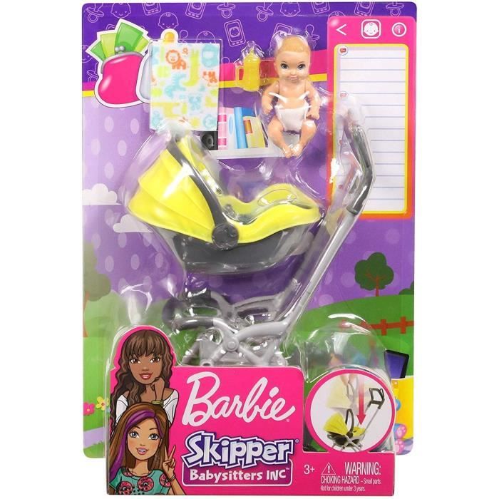 Barbie avec 2025 bebe et poussette