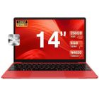 PC portable BVATE -14''FHD -RAM 6Go - Stockage 256Go - Ordinateur Portable Windows11 |Celeron N4020- SSD extensible à 1To -Rouge