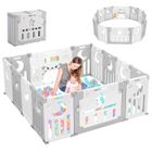NECHE Parc Bébé Pliable 14 Panneaux 150×150 cm, Parc bebe modulable plastique, Parc Bebe avec Porte et Panneau d'activité
