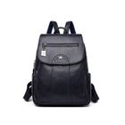 VITATA Sac à dos en PU pour femmes - ECELEN - Vintage - Noir - Compatible A4