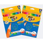 BIC Kids Evolution ECOlutions Crayons de Couleur - Coloris Assortis, Lot de 2 Etuis Carton de 18