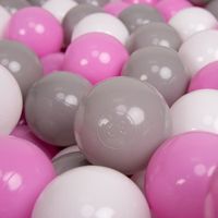KiddyMoon 100 7Cm L'ensemble De Balles Plastique Pour Piscine Enfant Fabriqué En EU, Gris/Blanc/Rose