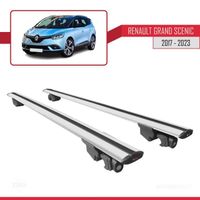 Pour Renault Grand Scenic 2017-2023 HOOK Barres de Toit Railing Porte-Bagages de voiture Avec verrouillable Alu Gris