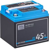 ECTIVE EDC45SG Batterie Décharge Lente Deep Cycle 12V 45Ah Gel Solaire avec Ecran LCD 196 x 166 x 173 mm