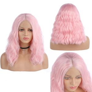 perruque femme rose