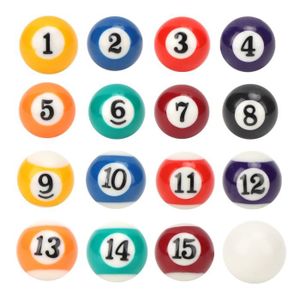 Boule de Billard 32MM r/ésine Polyester /écologique 15Pcs Boules num/érot/ées et 1Pcs Boule Blanche pour Jeux de Loisirs Sportifs Mini Boule de Billard 16PCS 32MM