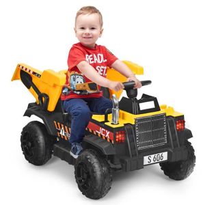 VOITURE ELECTRIQUE ENFANT DREAMADE Camion Enfant avec Trémie Réversible, Voi