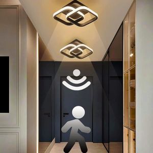 PLAFONNIER Plafonnier LED à détecteur de mouvement moderne 18W 3000K Lampe de Plafond avec activé par le mouvement pour escalier,couloir,salon